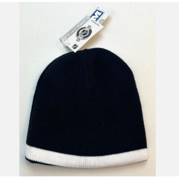 CCM Hockey Vancouver Canucks Reversible Hat Beanie NHL Unisex Navy White New - Picture 2 of 8